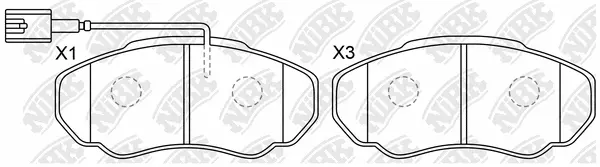 Kit de plaquettes de frein, frein à disque NiBK PN0219W