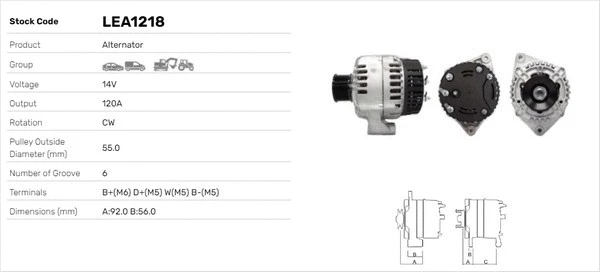 Alternateur LUSA LEA1218