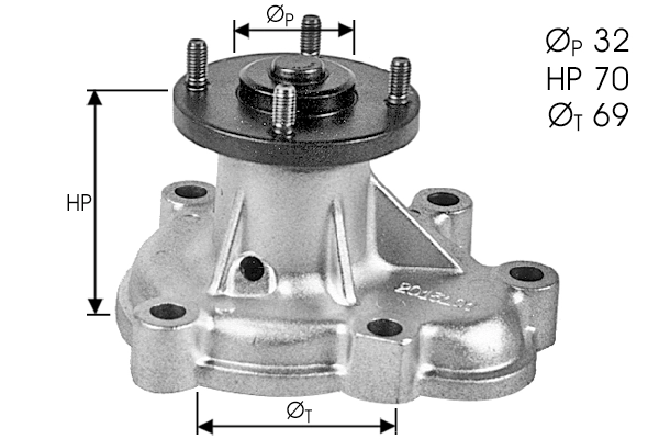 Pompe à eau, refroidissement du moteur TECDRIVE TPAE0160