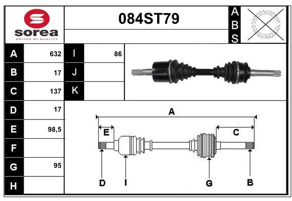 Arbre de transmission STARTCAR 084ST79
