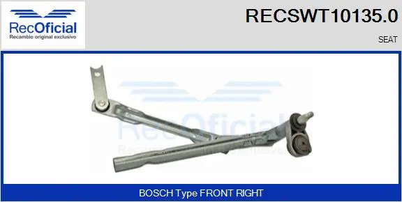 Tringlerie d'essuie-glace RECOFICIAL RECSWT10135.0