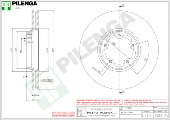 Disque de frein PILENGA V253