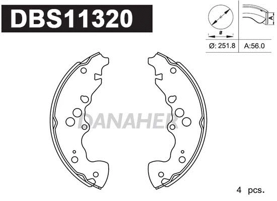 Jeu de mâchoires de frein DANAHER DBS11320