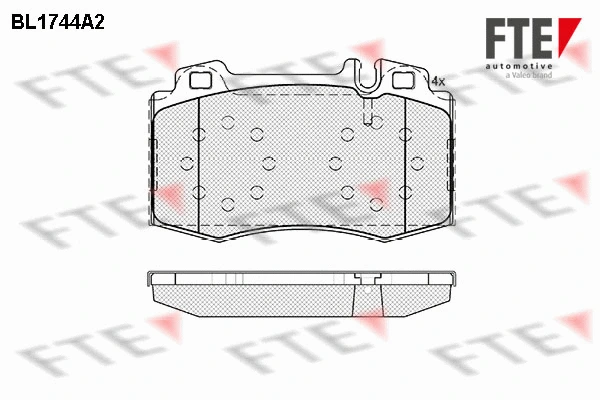 Kit de plaquettes de frein, frein à disque FTE 9010328
