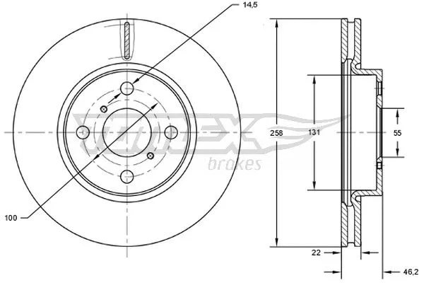 Disque de frein TOMEX Brakes TX 71-70