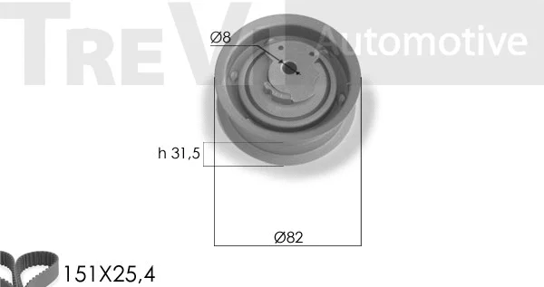 Kit de courroie crantée TREVI AUTOMOTIVE KD1249