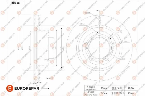 Disque de frein EUROREPAR 1684276080