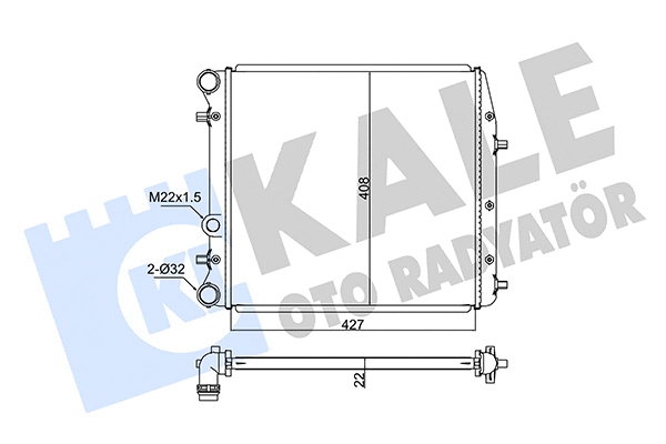 Radiateur, refroidissement du moteur KALE OTO RADYATÖR 347525