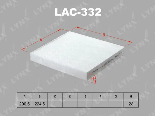 Filtre, air de l'habitacle LYNXAUTO LAC-332