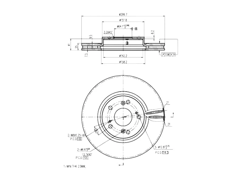 Disque de frein A.Z. Meisterteile AZMT-44-024-1256