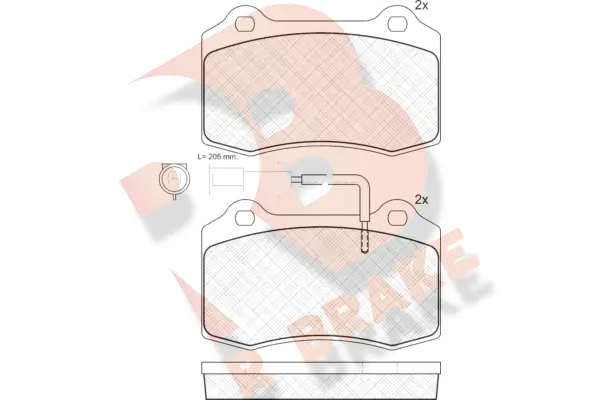 Kit de plaquettes de frein, frein à disque R BRAKE RB1058