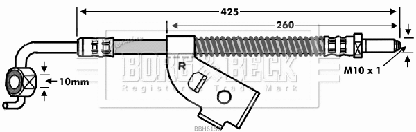 Flexible de frein BORG & BECK BBH6150