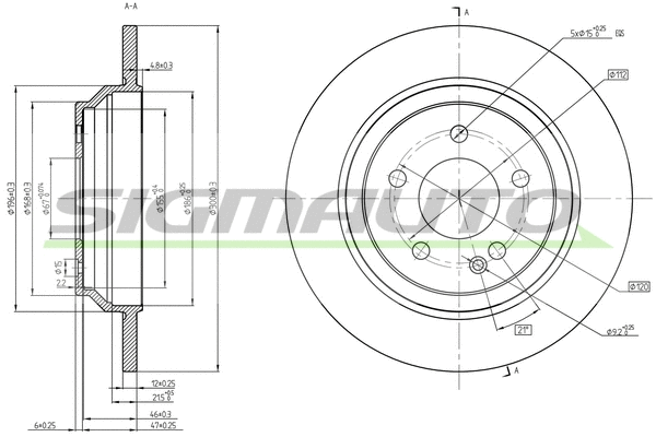 Disque de frein SIGMAUTO DBC764V