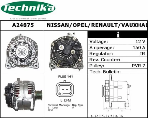 Alternateur Technika A24875
