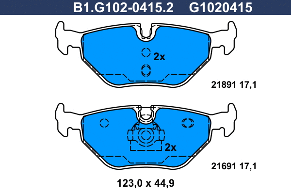 Kit de plaquettes de frein, frein à disque GALFER B1.G102-0415.2