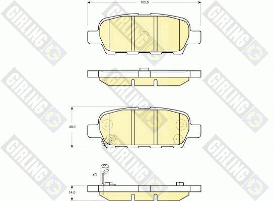 Kit de plaquettes de frein, frein à disque GIRLING 6132949