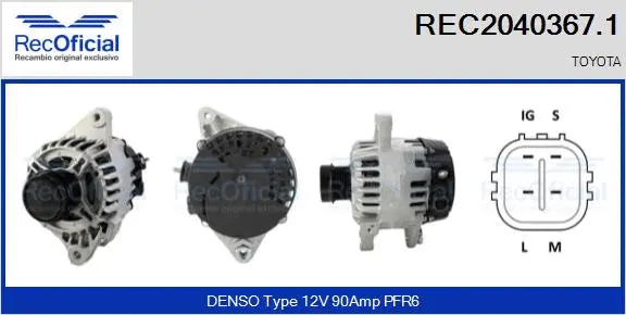 Alternateur RECOFICIAL REC2040367.1