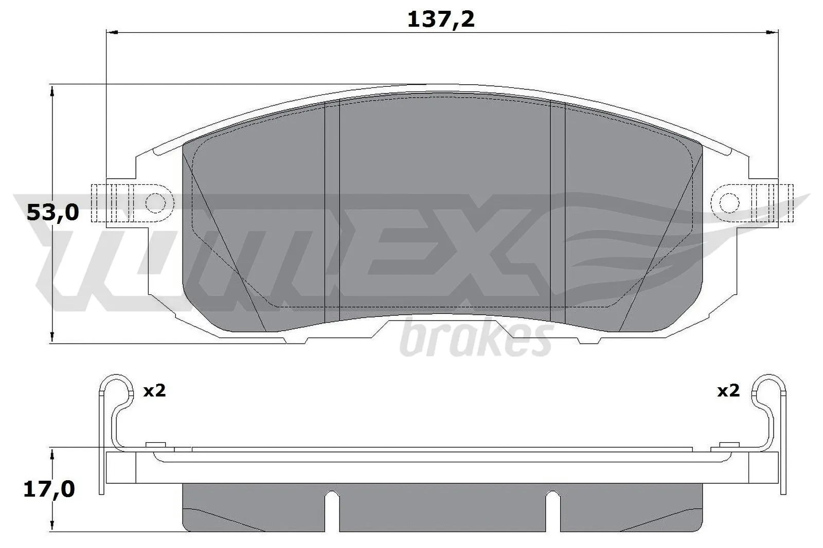 Kit de plaquettes de frein, frein à disque TOMEX Brakes TX 17-56