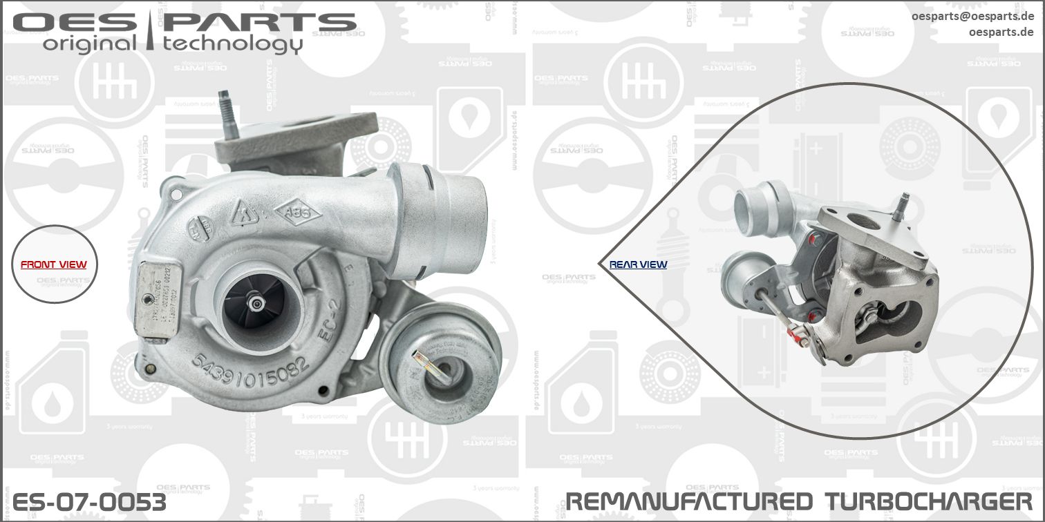 Turbocompresseur, suralimentation OES PARTS ES-07-0053