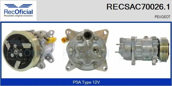 Compresseur, climatisation RECOFICIAL RECSAC70026.1