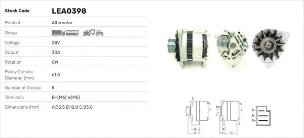 Alternateur LUSA LEA0398