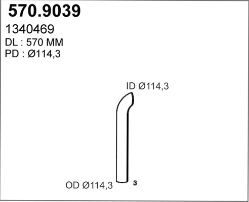 Tuyau d'échappement ASSO 570.9039