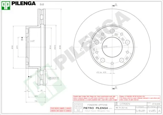 Disque de frein PILENGA V485