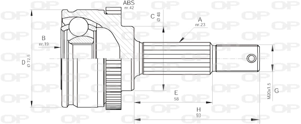 Jeu de joints, arbre de transmission OPEN PARTS CVJ5197.10