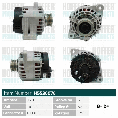 Alternateur HOFFER H5530076