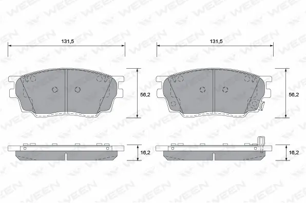 Kit de plaquettes de frein, frein à disque WEEN 151-2278