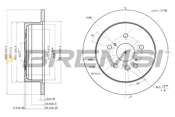 Disque de frein BREMSI CD7380S