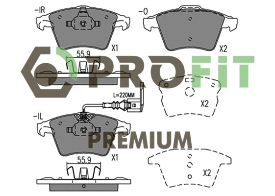 Kit de plaquettes de frein, frein à disque PROFIT 5005-1642