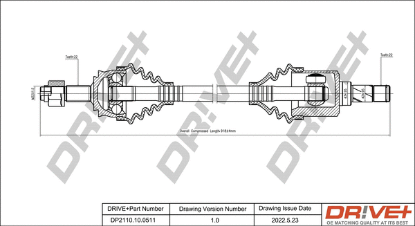 Arbre de transmission Dr!ve+ DP2110.10.0511