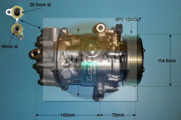 Compresseur, climatisation AUTO AIR GLOUCESTER 14-0057