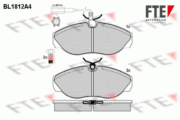 Kit de plaquettes de frein, frein à disque FTE 9010388