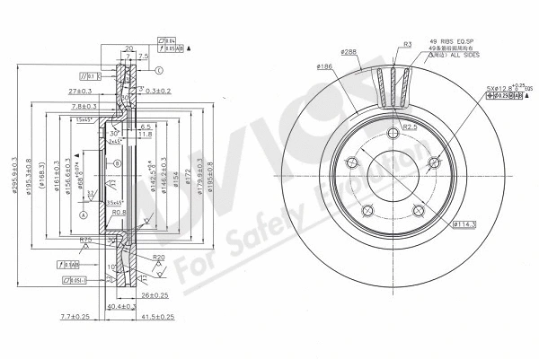 Disque de frein ADVICS-SEA B6F131