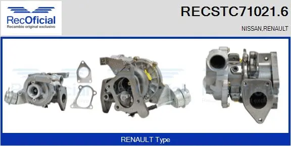 Turbocompresseur, suralimentation RECOFICIAL RECSTC71021.6