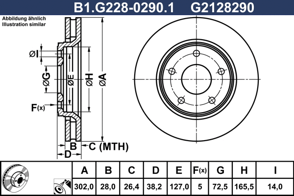 Disque de frein GALFER B1.G228-0290.1