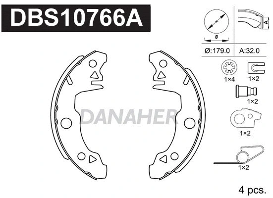 Jeu de mâchoires de frein DANAHER DBS10766A