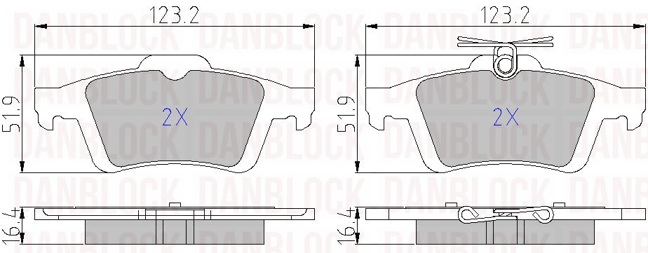 Kit de plaquettes de frein, frein à disque DANBLOCK DB 510529