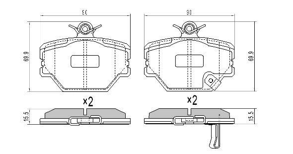 Kit de plaquettes de frein, frein à disque FREMAX FBP-1133