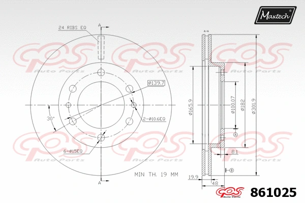 Disque de frein MAXTECH 861025