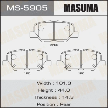 Jeu de mâchoires de frein MASUMA MS-5905