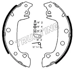 Jeu de mâchoires de frein TRUSTING 088.204K