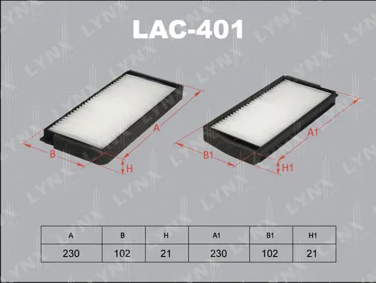 Filtre, air de l'habitacle LYNXAUTO LAC-401