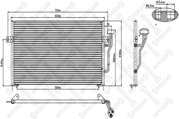 Condenseur, climatisation STELLOX 10-45016-SX
