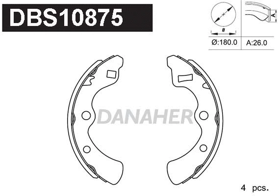 Jeu de mâchoires de frein DANAHER DBS10875