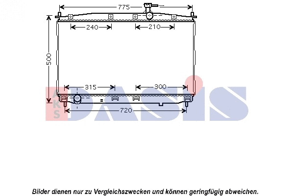 Radiateur, refroidissement du moteur AKS DASIS 560037N