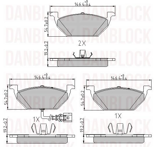 Kit de plaquettes de frein, frein à disque DANBLOCK DB 510383