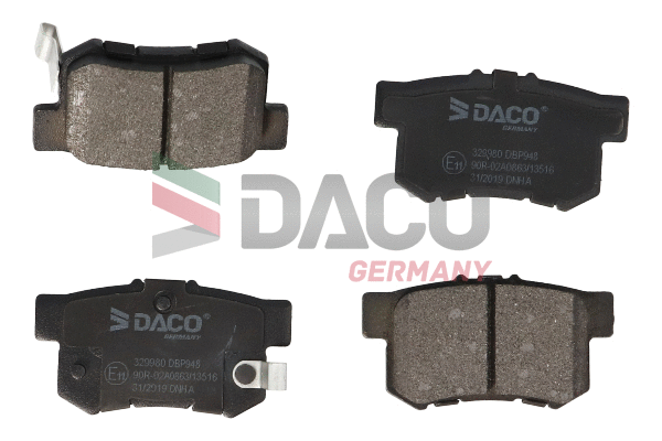 Kit de plaquettes de frein, frein à disque DACO Germany 329980